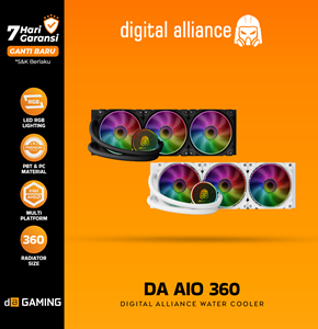 AIO Digital Alliance 360 Liquid Water Cooler CPU RGB LCD White/Black